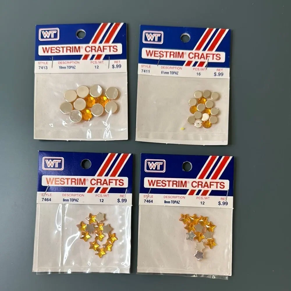 WESTRIM CRAFTS Vintage 90s Flat Back Topaz Gems *NEW*